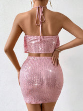 Glitter Halter Top & Skirt Set